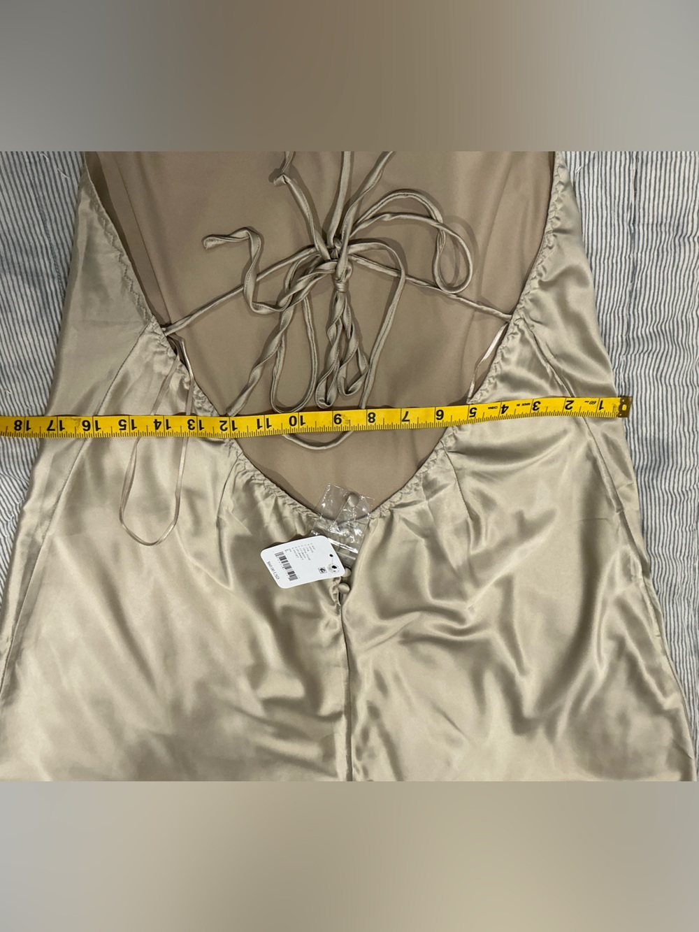 Silky Nude Halter Slip Dress - Picture 3 of 7